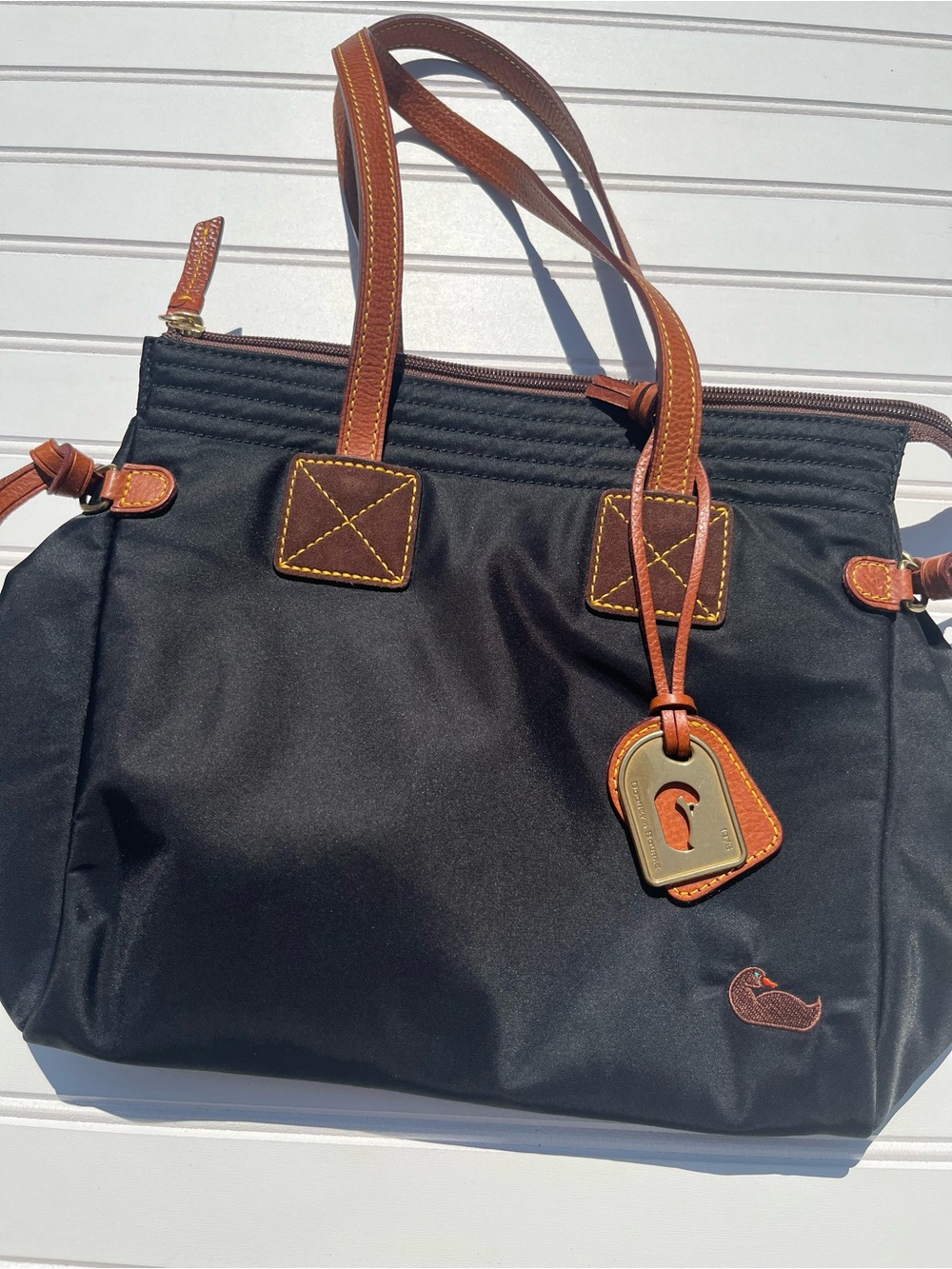 Dooney & Bourke Black Nylon Purse w/ Leather Accents